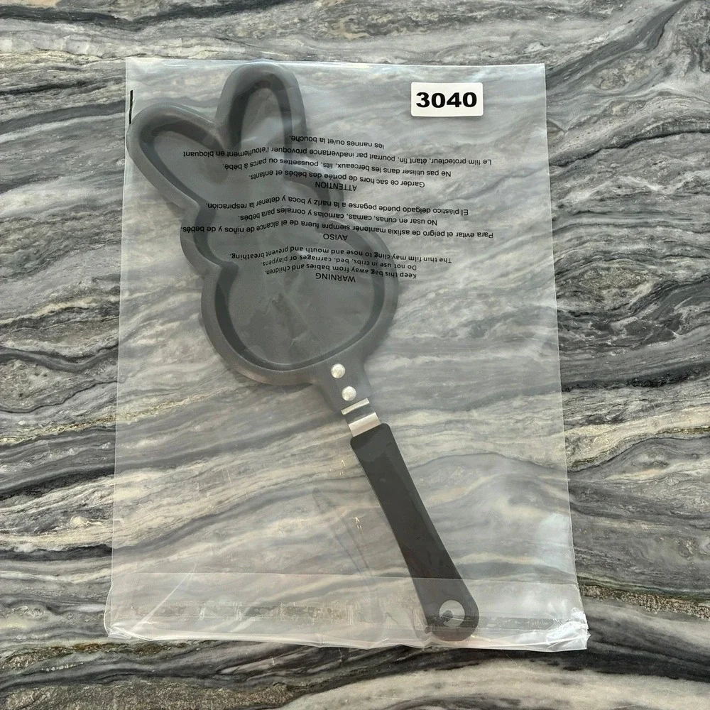 Peeps Bunny Mini Pancake Pan Non-Stick Easter Rabbit Skillet Black